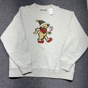Lucky Brand Grateful Dead Santa Bear Sweatshirt Mens XL Gray Christmas NWT